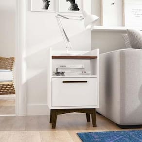 Cômoda Mesa de Apoio 1 Gaveta Branco Castanho