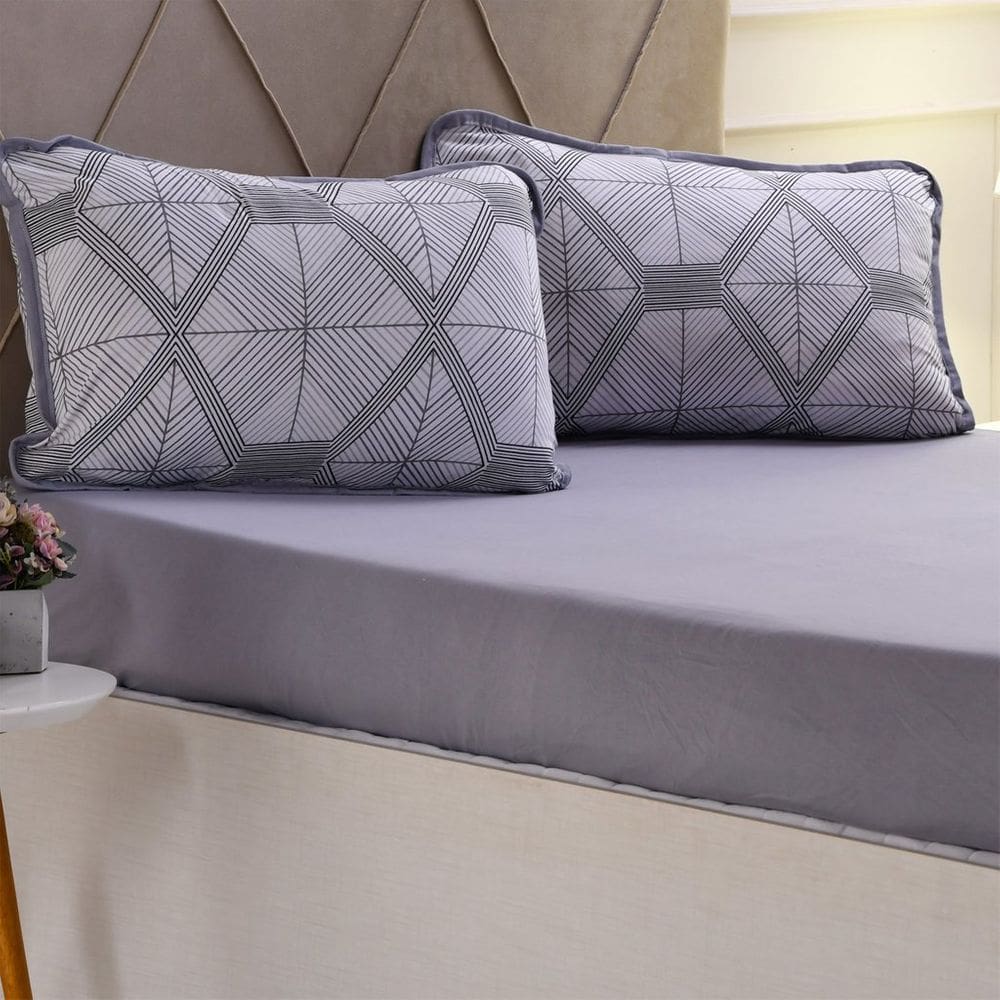 Jogo de Cama King 3 Pçs Malha Premium 145g/m² 100% Algodão 193x203x40cm