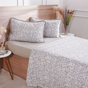 Jogo de Cama King 4 Pçs Malha Premium 145g/m² 100% Algodão 193x203x40cm