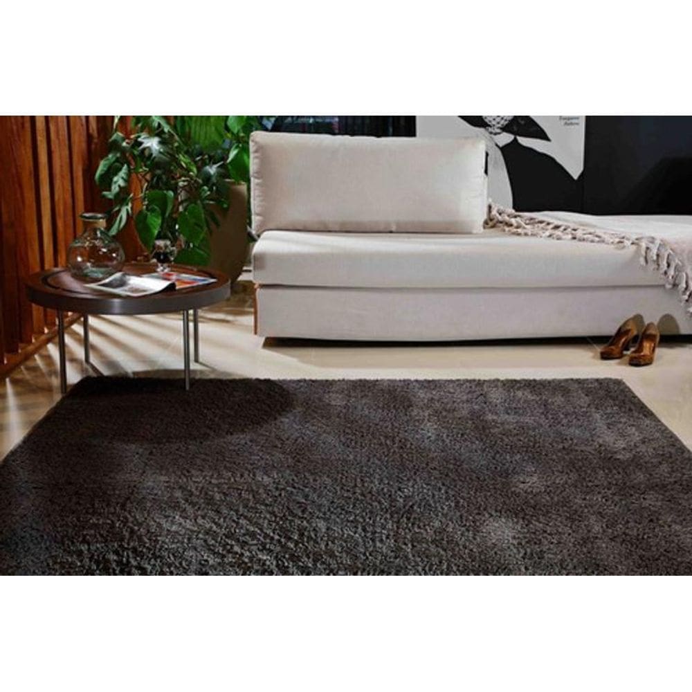 Tapete Classic Poliester 150X100Cm Retangular Marrom Oasis