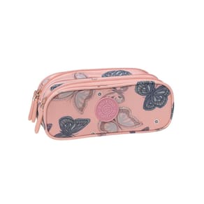 Estojo Rosa Borboleta Cinza Santino