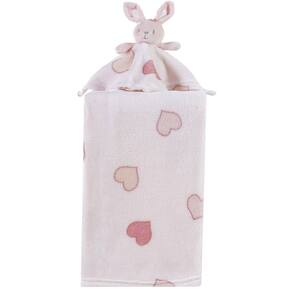 Manta com Naninha Flannel Estampada para Bebê 75x100
