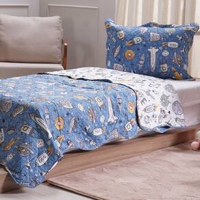 Kit Colcha Solteiro Ultra Lisse New Kids Rolinho 160x220cm
