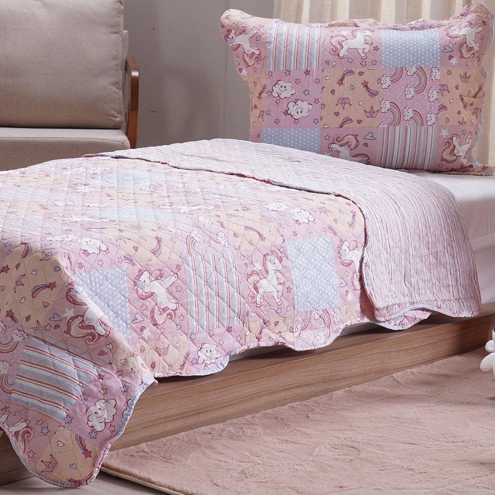 Kit Colcha Casal Ultra Lisse Kids New Rolinho 210x230cm