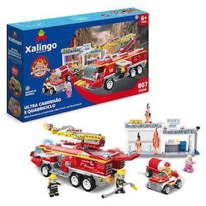 Blocos De Montar Bombeiros Ultra Caminhão E Quadriciclo 807 Peças