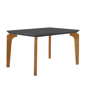Mesa para Sala de Jantar Liz 120cm Em MDF e Vidro canto reto