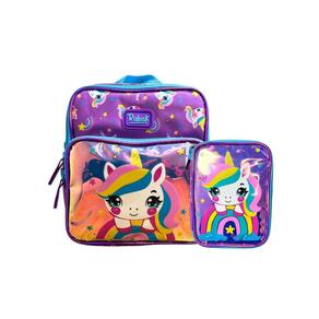 Kit Escolar Lancheira + Estojo Box Rabisk Unicornio - Lilás
