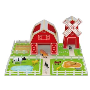 Bloco De Montar Fazendinha Animais Curral Terreno 50X50