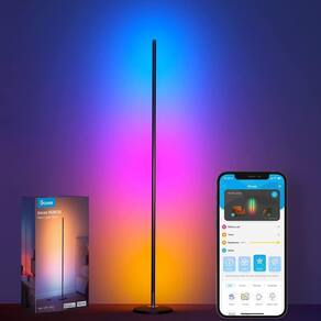 Luminária de chão Govee RGBIC LED Corner funciona com Alexa Black