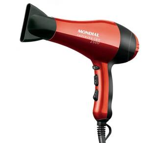 Secador de Cabelo Mondial Infinity 2500 Íon Vermelho/Preto 1900W 127V - SC-12