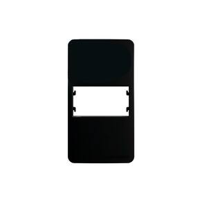Placa para Condulete com Suporte MarGirius Sleek Caixa 3/4" para 1 Módulo Preto Ebony
