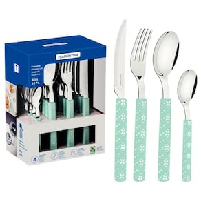 Conjunto Faqueiro Tramontina Inox Bliss Menta Verde 16pçs