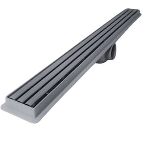 Ralo Linear 5x90 Box Banheiro Inox Escovado Trilho Coletor Cinza com Tela