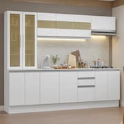 Armário de Cozinha Completa 100% MDF 240 cm Branco Smart Madesa 01