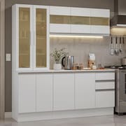Armário de Cozinha Compacta 100% MDF 180 cm Branco Smart Madesa 03