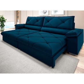 Sofá com Carregador USB e Molas no Assento Retrátil Reclinável Maestro 2,90m Velosuede - NETSOFAS