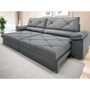 Sofá com Carregador USB e Molas no Assento Retrátil Reclinável Maestro 2,90m Velosuede - NETSOFAS