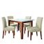 Conjunto Sala de Jantar Mesa Miami 1,20m 4 Cadeiras Trieste Madeirado/Bege Dobuê - Marrom