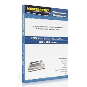 Caixa De Plástico Para Plastificação A4 220x307mm 100 Lâminas - Masterprint