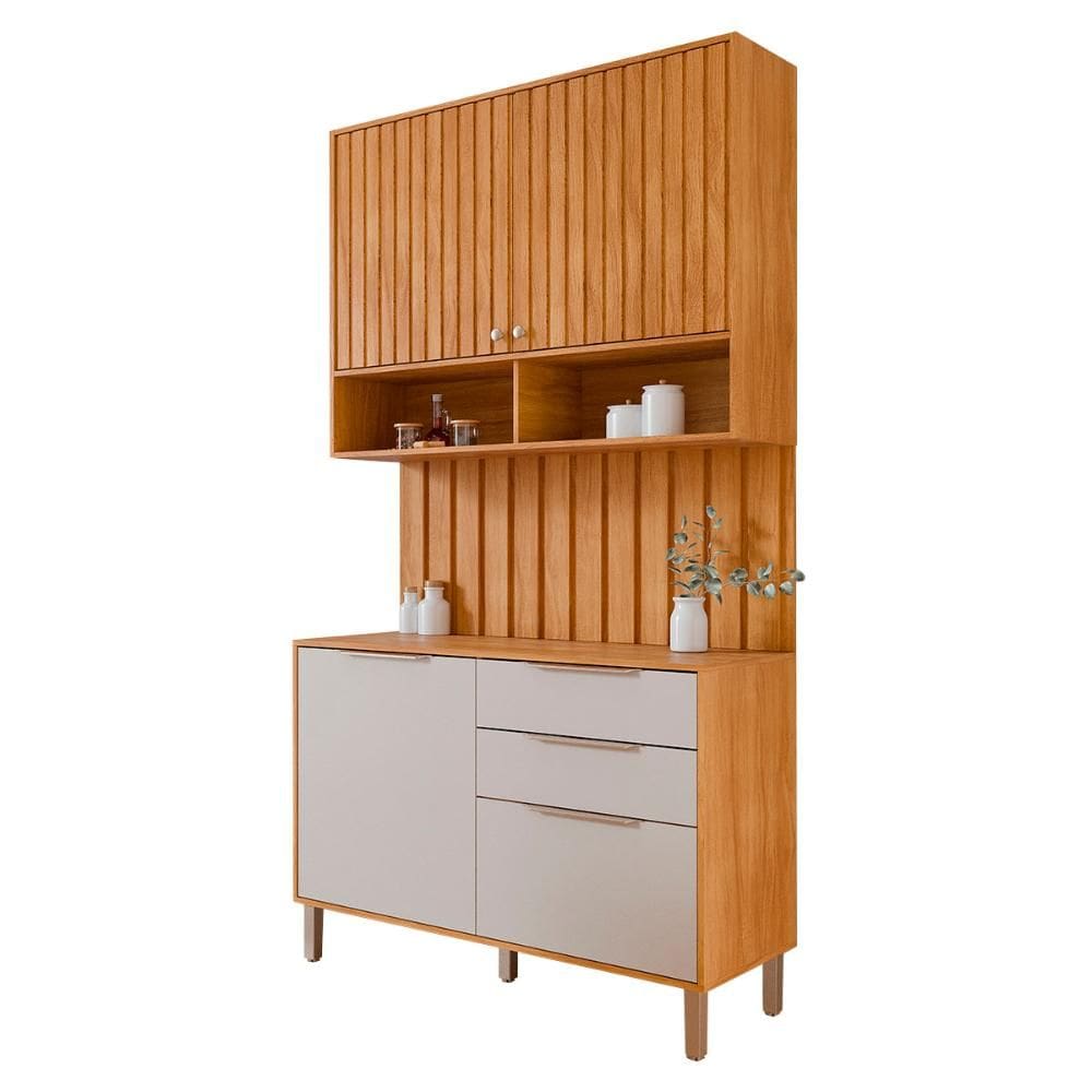 Aéreo com Balcão Painel Divina 120cm 4 Portas e 2 Gavetas