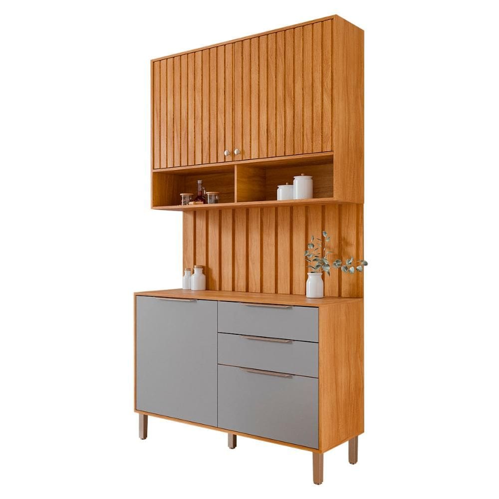 Aéreo com Balcão Painel Divina 120cm 4 Portas e 2 Gavetas