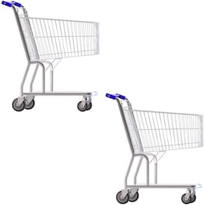 Kit 2 Carrinho De Supermercado Simples 90 Litros Aço Aramado Para Compras Amapá