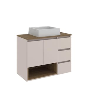 Gabinete de Banheiro Suspenso 80x62cm Vitória com Cuba Mel Arenas MDP Faema