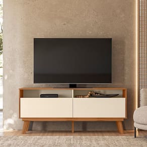 Rack para Tv 65 Polegadas 66cm X 160cm Olinda Amêndoa / Perola Metalizado