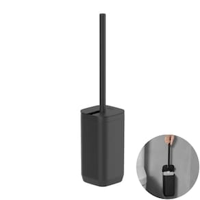 Suporte Porta Escova Sanitária de Chão Adesivo Parede Banheiro Preto - Aura SS400PTF Ou