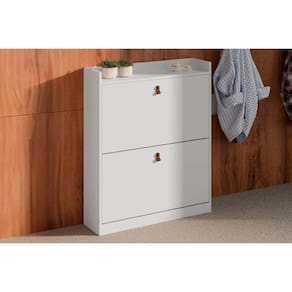 Armário Sapateira Quarto Versa Home c/ 2 Portas Branco - Telasul