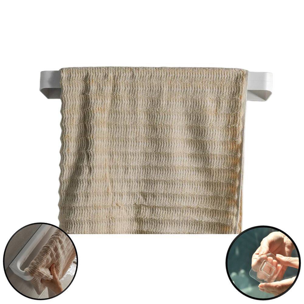Porta Toalha Toalheiro 55cm de Parede Com Adesivo Bege - Eleve TPE100BGF Ou