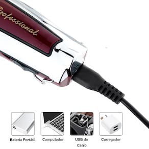 Kemei Recarregável Leve Ideal Para Barbearia