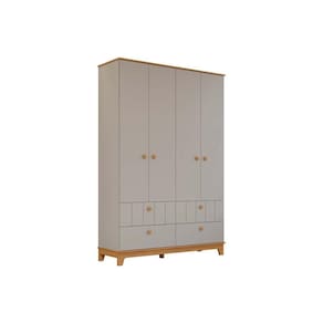 Guarda Roupa Infantil c/ 4 Portas e 4 Gavetas Biscoito Fendi/Nature - Permóbili Baby