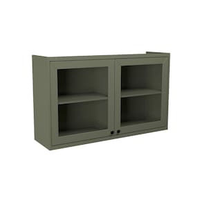 Armário Aéreo p/ Cozinha Évora PH 3122 c/ 2 Portas c/ Vidro 120cm Verde - Herval
