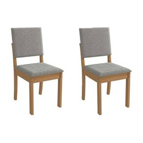 Cadeira Sala de Jantar Luna 2CAD160 Madeirado Kit 2 Un Canela/Boucle Cinza - Kappesberg