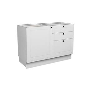 Balcão de Cozinha Évora PH 3117 c/ 1 Porta 3 Gavetas e Divisor de Talheres s/ Tampo 120cm Branco - Herval