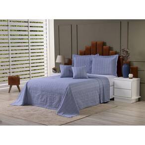 Kit Colcha Cobre Leito Cama King Tecido Rústico Topázio +