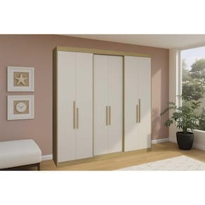Guarda Roupa Casal 6 Portas e 2 Gavetas PH 1804 Cedro/Off White - Herval