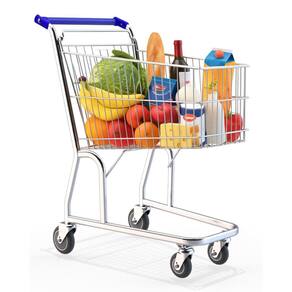 Carrinho De Supermercado Simples 90 Litros Aço Aramado Para Compras Amapá