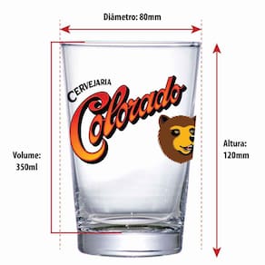 Copo de Cerveja Colorado, Copo de Vidro 350ml, Ruvolo