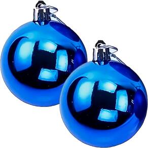 Kit 20 Bolas Azul Lisa Árvore Natal Decoração Natalino 60mm