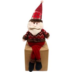 Decoração Boneco Natalino Papai Noel Com Pernas Moles 60cm