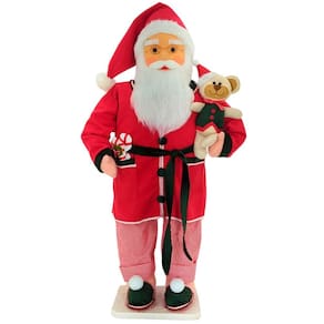 Boneco Natalino Papai Noel Dorminhoco Ursinho Pijama De 90cm