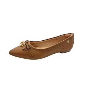 Sapatilha Feminina Casual Bico Fino Detalhe Laço Frontal Palmilha Macia Solado Borracha