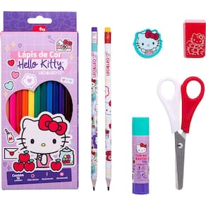 Kit Escolar Hello Kitty c/ 7 Ítens 71616 - Leo e Leo
