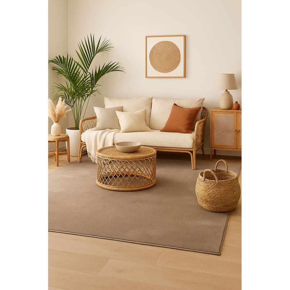 Tapete Pelo Baixo Antiderrapante Carino 200x250cm - Edantex - 03 Bege Escuro