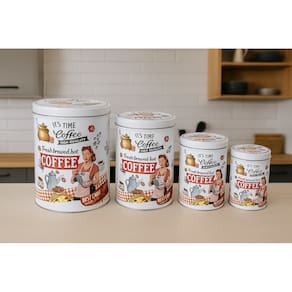 Kit 4 Latas Decorativas Retrô Metal - Coffee