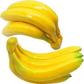 Kit 3 Maço Com 5 Bananas Em Isopor Artificial Enfeite Fruta