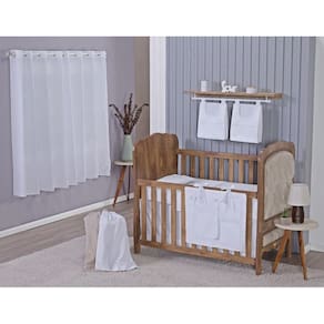 Enxoval Bebe Kit Berço Americano Cortina Algodão Menino