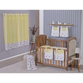 Enxoval Bebe Kit Berço Americano Cortina Algodão Menino
